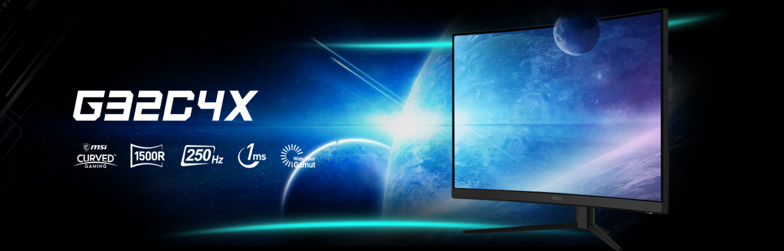 Монитор MSI G32C4X (9S6-3DA61T-035), 31.5" (80.01cm) VA панел, 250Hz, Full HD, 1ms, 100 000 000:1, 300cd/m2, DisplayPort, HDMI - характеристика 1