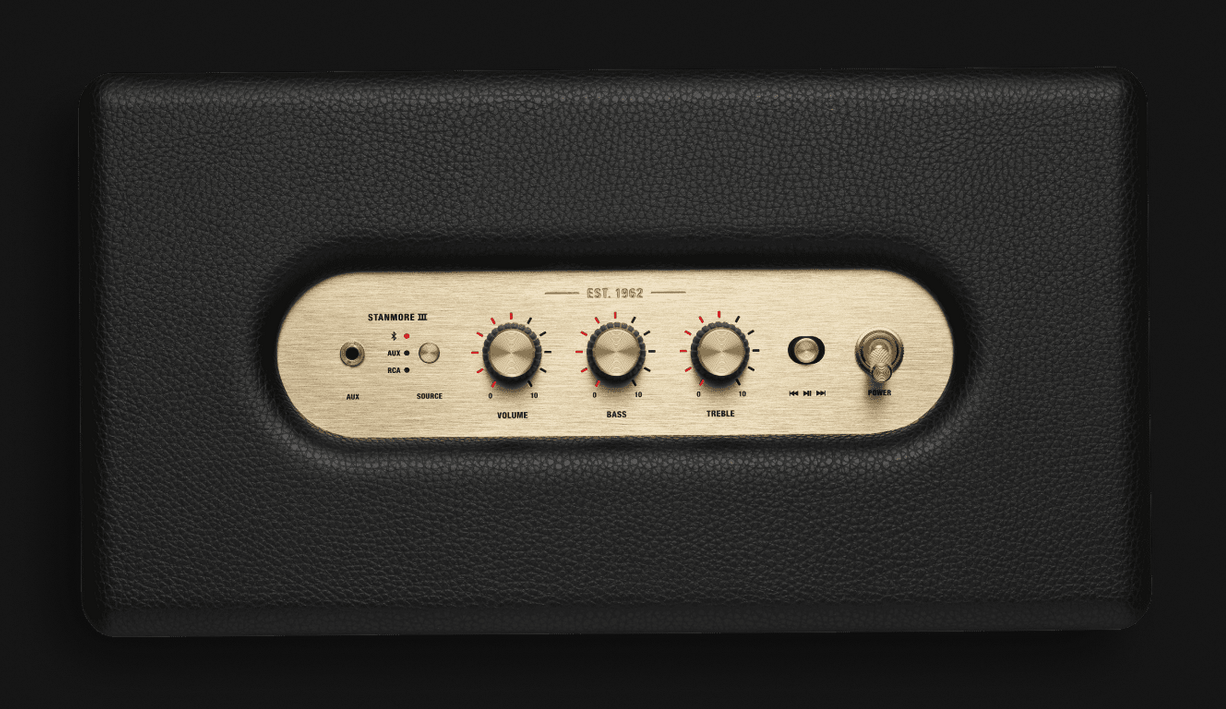 Тонколона Marshall Stanmore III, 2.0, 80W (2x 15W+50W), 3.5mm жак, Bluetooth, RCA чинчове, басрефлексна, черна - характеристика 3
