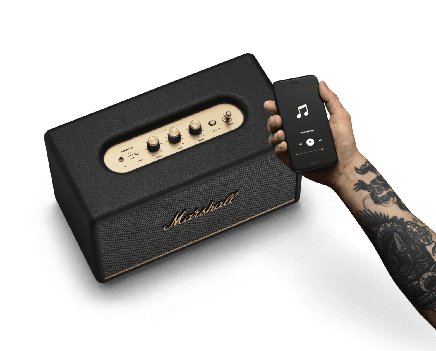 Тонколона Marshall Stanmore III, 2.0, 80W (2x 15W+50W), 3.5mm жак, Bluetooth, RCA чинчове, басрефлексна, черна - характеристика 4