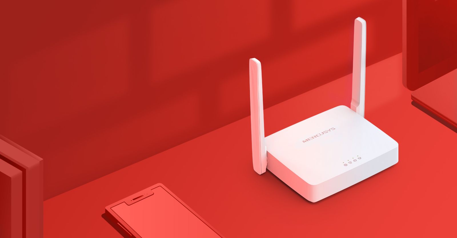 Рутер Mercusys MW302R, 300Mbps, 2.4GHz, Wireless N, 2x LAN 100, 1x WAN 100, 2 външни антени - характеристика 1