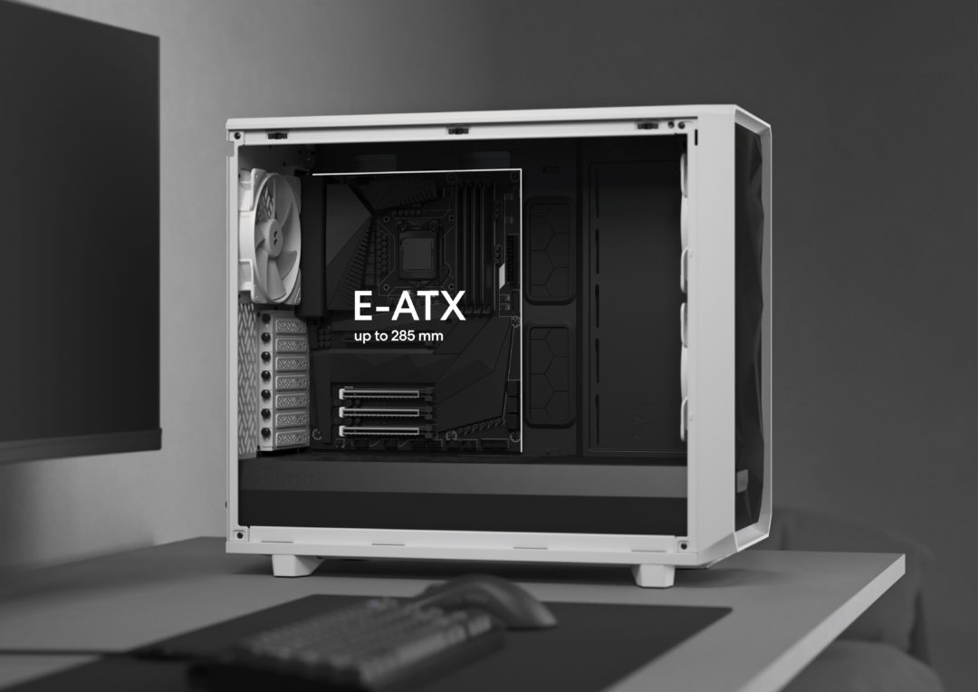 Кутия Fractal Design Meshify 2 Lite RGB Black TG Light Tint, E-ATX/ATX/mATX/mITX, прозорец, черна, без захранване - характеристика 2