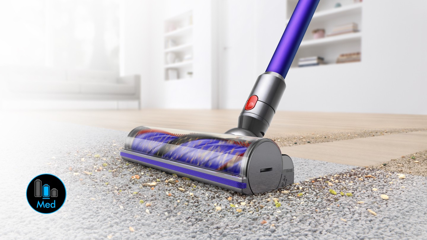 Прахосмукачка Dyson V11 Extra 419649-01, без торба, безжична, 185 AW, 0.76 l капацитет на контейнера, до 60 минути работа, циклонна технология, лилава - характеристика 4