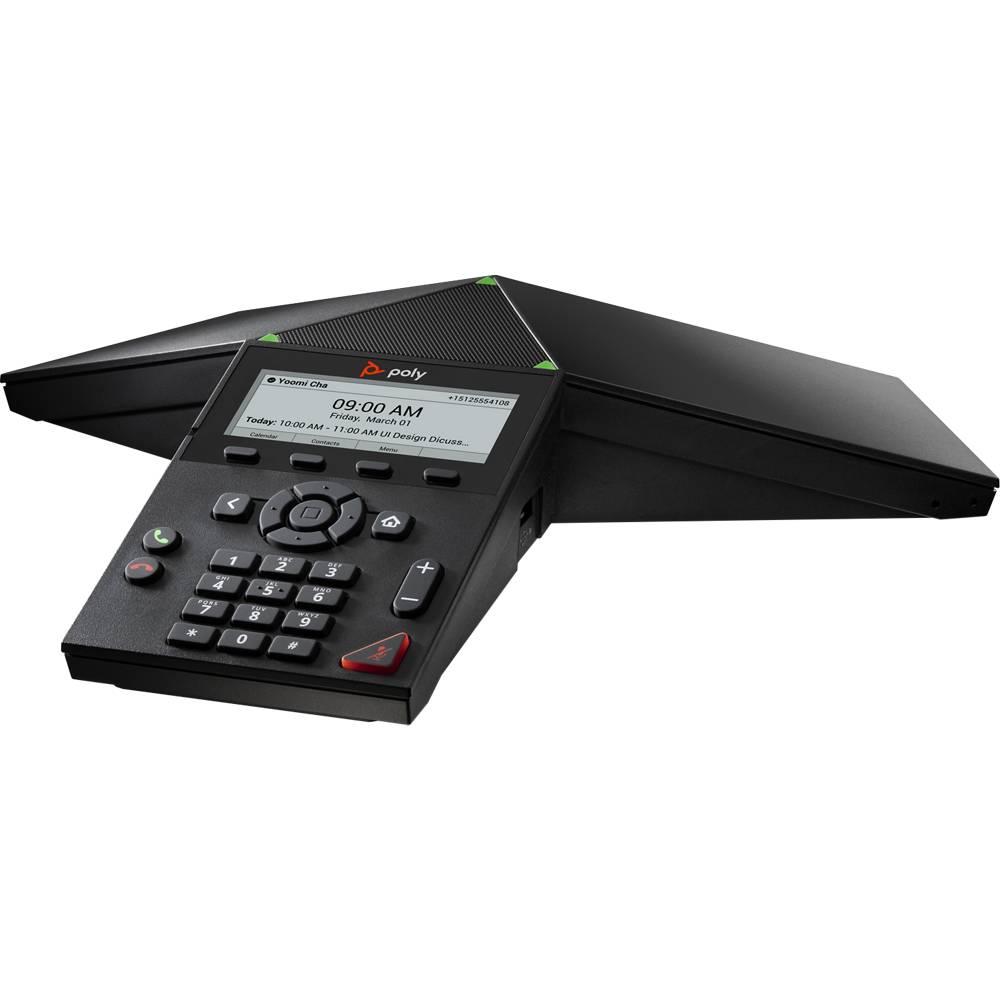 Конферентен телефон Poly TRIO 8300 IP, Wi-Fi(802.11n), свързаност Wi-Fi2/USB/Bluetooth/IP, Микрофони 3, обхват на микрофоните до 3,7м/360°, черен - характеристика 1