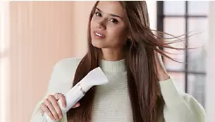 Четка за коса Philips BHA303/00, 800W, 3 настройки на топлината, хладен въздух, щадящи настройки, бяла - характеристика 1