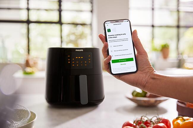 Фритюрник с горещ въздух Philips AirFryer HD9280/90, вместимост 1.2 kg, WI-FI свързаност, 2000W - характеристика 1