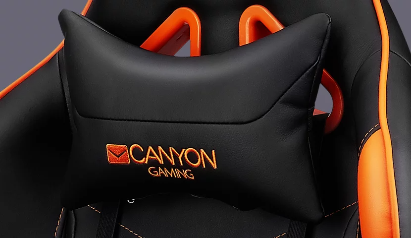 Геймърски стол Canyon Deimos, до 150 кг., черен/оранжев - характеристика 6