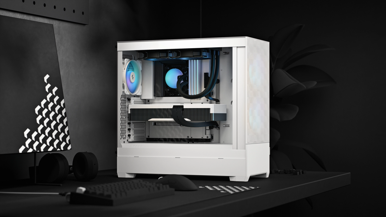 Кутия Fractal Design Pop Air RGB White TG Clear Tint, ATX/mATX/mITX, 2x USB 3.0, бяла, без захранване - характеристика 3