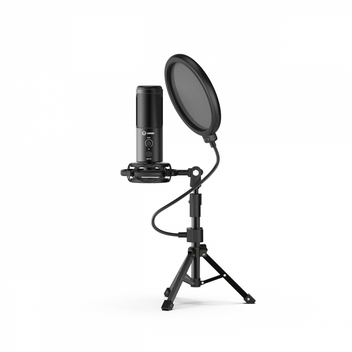 Микрофон Lorgar Voicer 721, LED индикатор, Завъртане на 360°, 3,5 мм жак за слушалки, USB-C, черен - характеристика 1