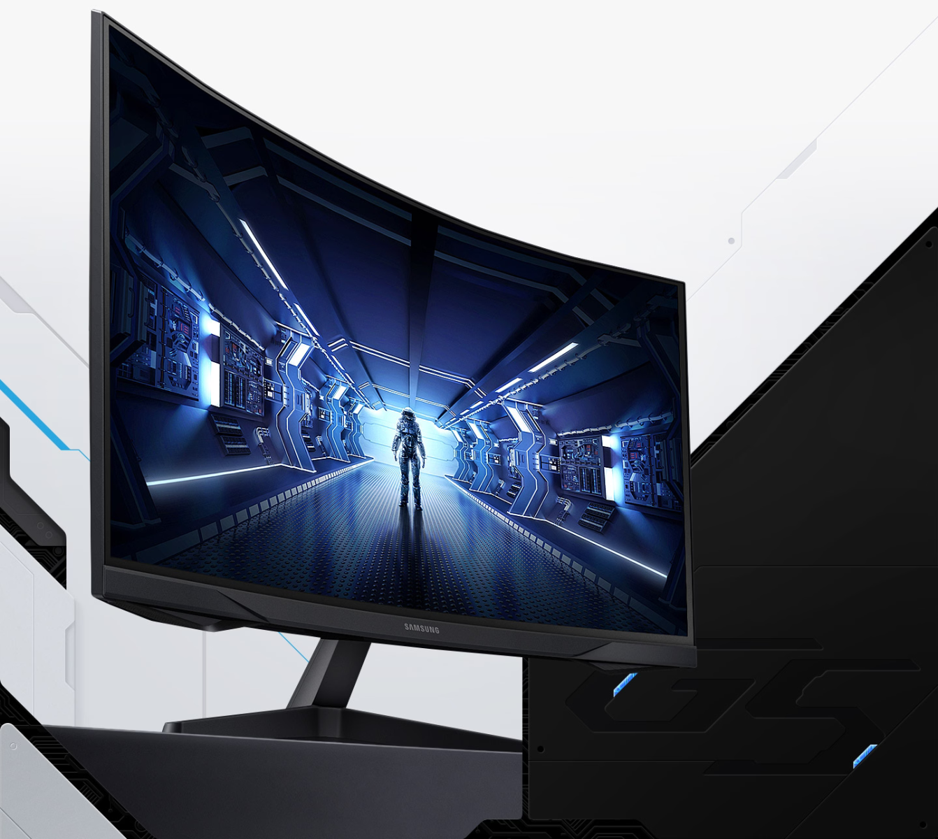 Монитор Samsung Odyssey G5 LC-32G55TQB (2020), 32" (81.28cm), VA панел, 144Hz, WQHD, 1ms, Mega Infinity DCR, 300cd/m2, HDMI, DisplayPort - характеристика 1