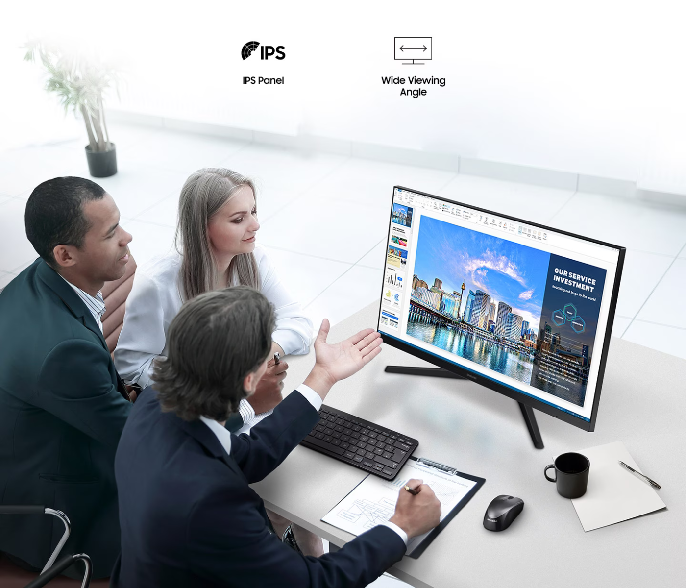 Монитор Samsung LS-24C314E (2023), 24" (60.96cm), IPS панел, 75Hz, Full HD, 5ms, 250cd/m2, HDMI, VGA - характеристика 2