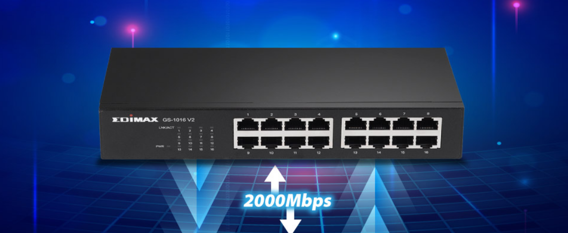 Суич Edimax GS-1016v2, 1000Mbps, 16 порта, 16x 10/100/1000 Mbps Base-T - характеристика 1