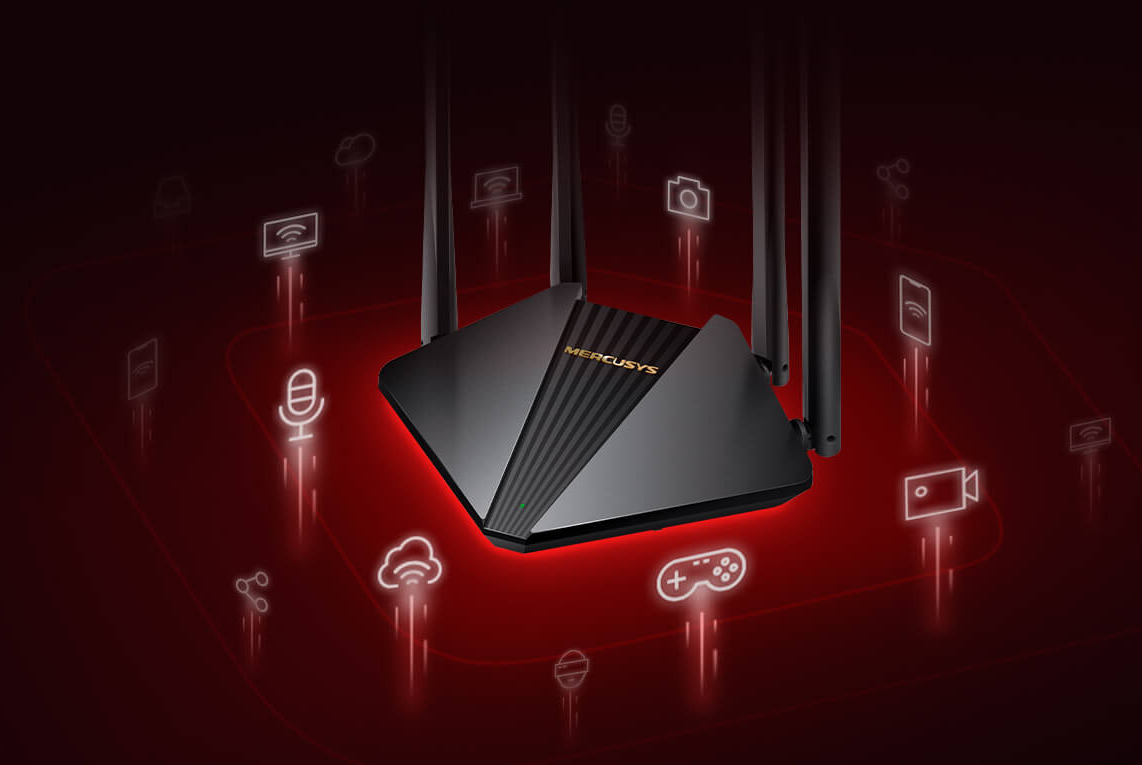 Рутер Mercusys MR30G, 1200Mbps, 2.4GHz (300Mbps) & 5.0GHz (867Mbps), Wireless AC, 2x 10/100/1000, 1x WAN 10/100/1000bps, 4x външни антени - характеристика 2