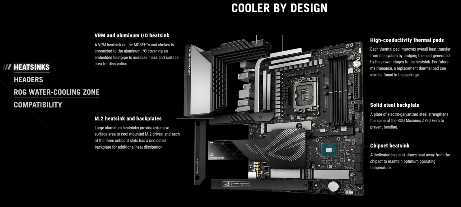 Дънна платка Asus ROG MAXIMUS Z790 HERO, Z790, LGA1700, DDR5, PCI-E 5.0 (HDMI), 6x SATA 6Gb/s, 5x M.2, 3x USB Type-C, ATX - характеристика 3