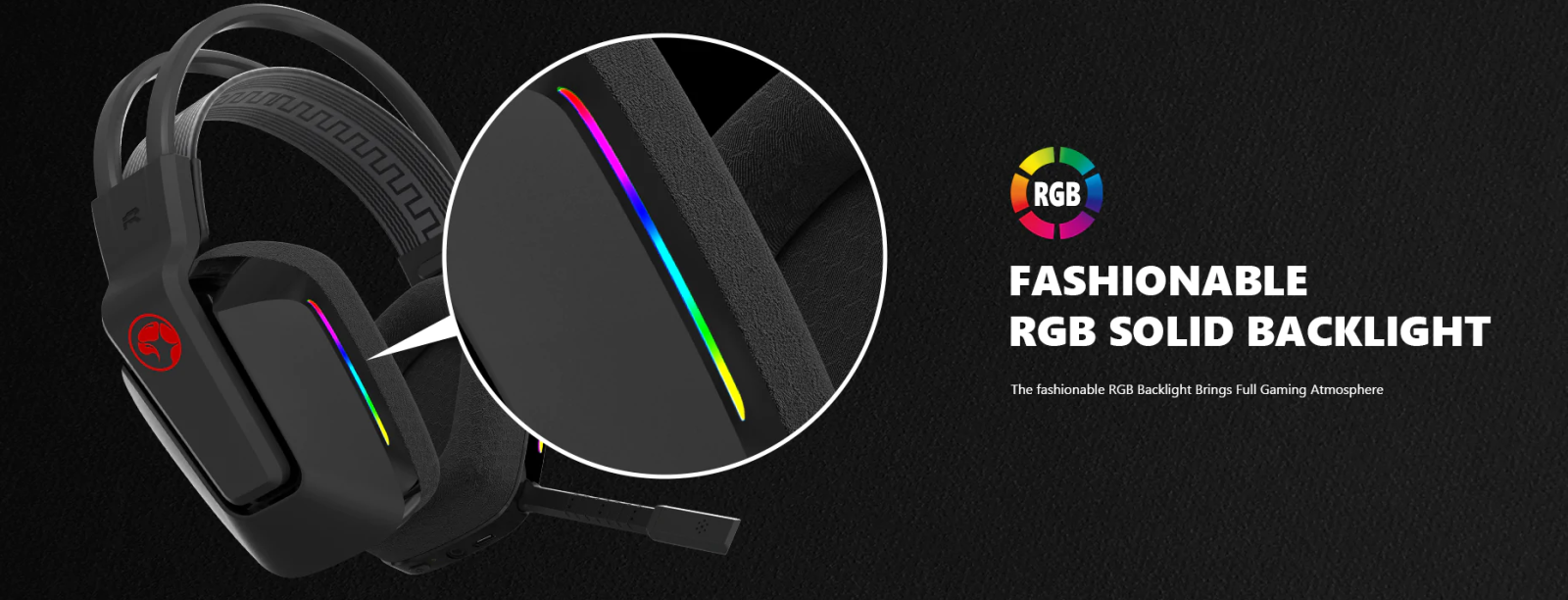Слушалки Marvo HG9066W, безжични/жични, Bluetooth, USB, AUX, микрофон, гейминг, RGB подсветка, 50mm говорители, USB, черни - характеристика 3