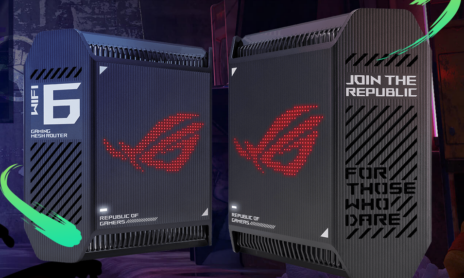 Мрежеста система Asus ROG Rapture GT6 2 Pack (90IG07F0-MU9A40), 10000Mbps, 2.4GHz (574Mbps)/ 5GHz (4804Mbps)/ 5GHz (4804Mbps), 3x LAN 1000Base-T, 1x WAN 2.5GBase-T, 1 x USB 3.2, 2 бр., 9x вътрешни антени - характеристика 1