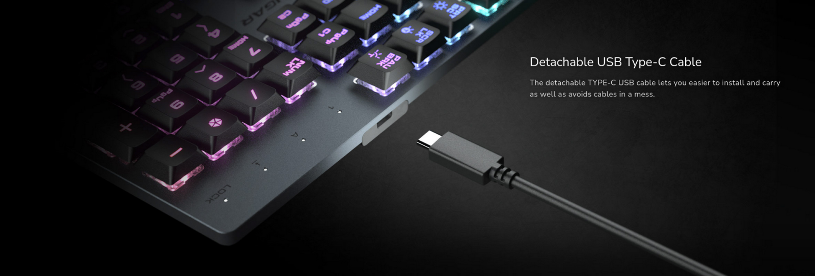 Клавиатура Cougar LUXLIM Gaming, механична, RGB, COUGAR Red Switch, черна, USB - характеристика 5