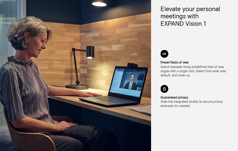 Конферентна камера Epos EXPAND Vision 1, 4K широкоъгълна камера, USB-C, черна - характеристика 3