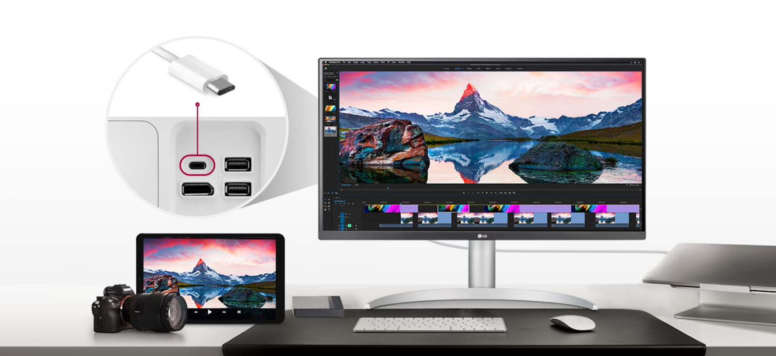 Монитор LG 27UP85NP-W, 27" (68.58 cm) IPS панел, 4K UHD, 5ms, 400 cd/m2, DisplayPort, HDMI, USB Type C, USB - характеристика 5