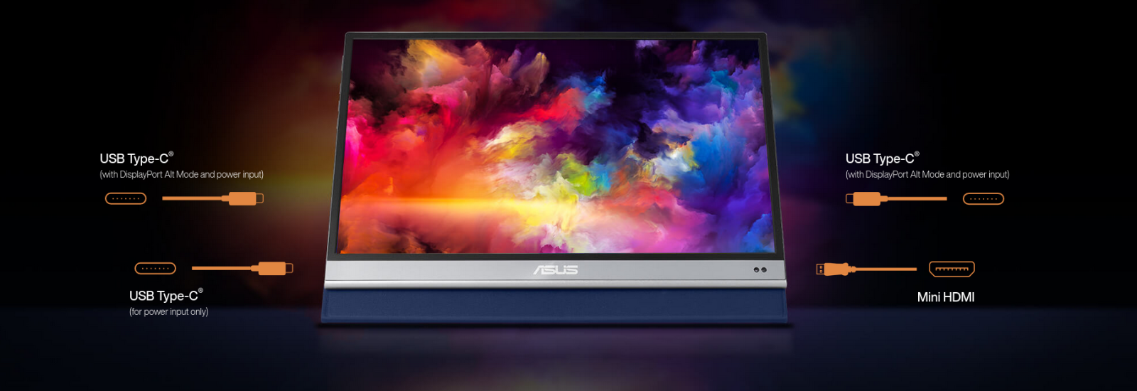 Монитор Asus ZenScreen MQ16AH, преносим, 15.6" (39.62 cm) OLED панел, Full HD, 1ms, 400 cd/m2, Mini HDMI, USB Type-C - характеристика 6