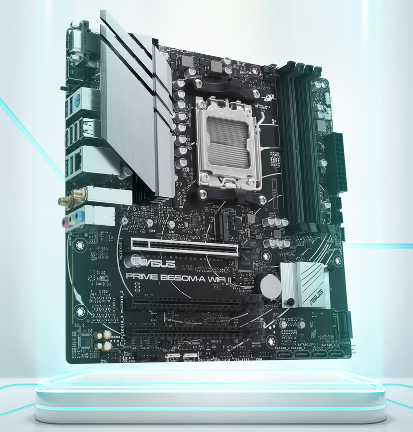 Дънна платка Asus PRIME B650M WI-FI II, B650, AM5, DDR5, PCI-E 4.0, (DP&HDMI&VGA), 4x SATA 6Gb/s, 2x M.2, 1x USB 3.2 Gen1 Type-C, Wi-Fi, Bluetooth, mATX - характеристика 1