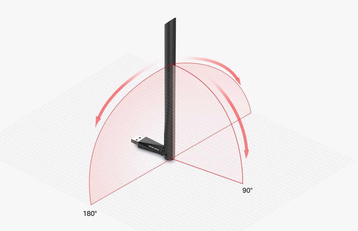 Мрежови адаптер Mercusys MU6H, 650Mbps, Wireless AC, USB 2.0, черен, 1 външна антена - характеристика 5