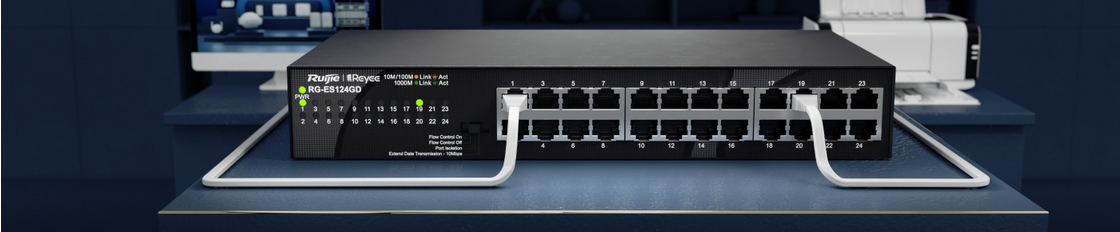 Суич Ruijie RG-ES124GD, 1000 Mbps, 24 порта, 24x 10/100/1000BASE-T - характеристика 1