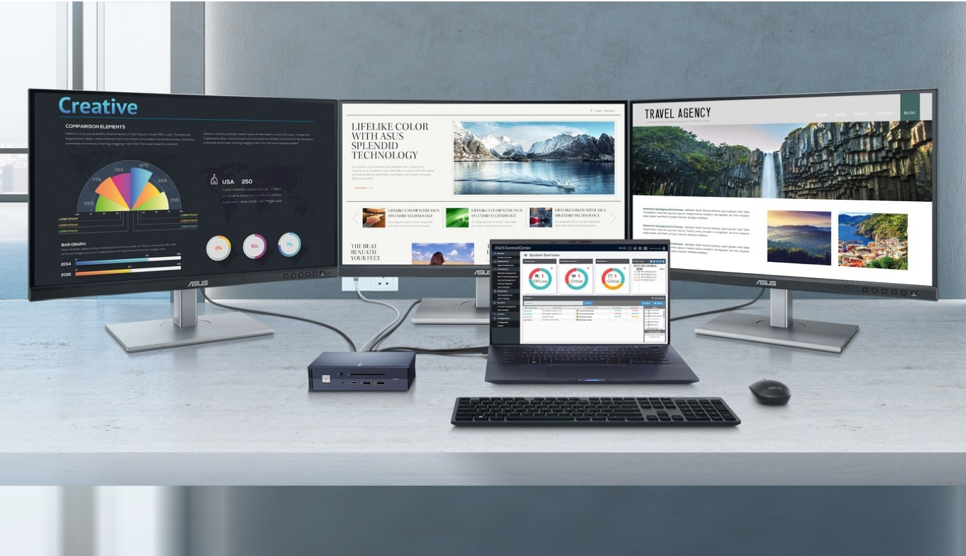 Докинг станция Asus SimPro Dock 2 (90NX0460-P00030), от USB C към 3x USB A, 2x USB C, 1x 3.5mm жак, 1x HDMI, 1x VGA, 1x RJ-45, 1x Thunderbolt, 2x DisplayPort, 1x четец на карти, черна - характеристика 2