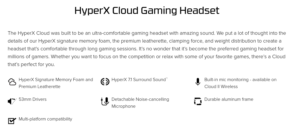 Слушалки HyperX Cloud II WIreless, безжични, микрофон, гейминг, USB, 2.4GHz, виртуален 7.1 съраунд, 53mm драйвери, червени - характеристика 1