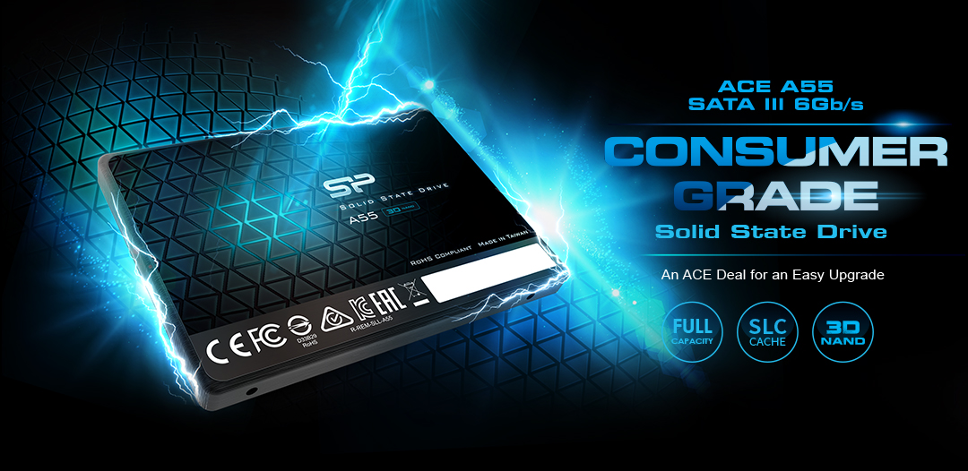 Памет SSD 2TB Silicon Power A55, SATA 6Gb/s, 2.5" (6.35cm), скорост на четене до 500MB/s, скорост на запис до 450MB/s - характеристика 1