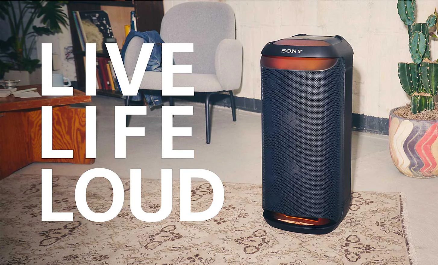 Караоке колона Sony SRS-XV800, 2.0, 77W, Bluetooth, IPX4 водоустойчивост, до 25 часа живот на батерията, караоке, USB, Optical in, MEGA BASS, подсветка, черна - характеристика 1
