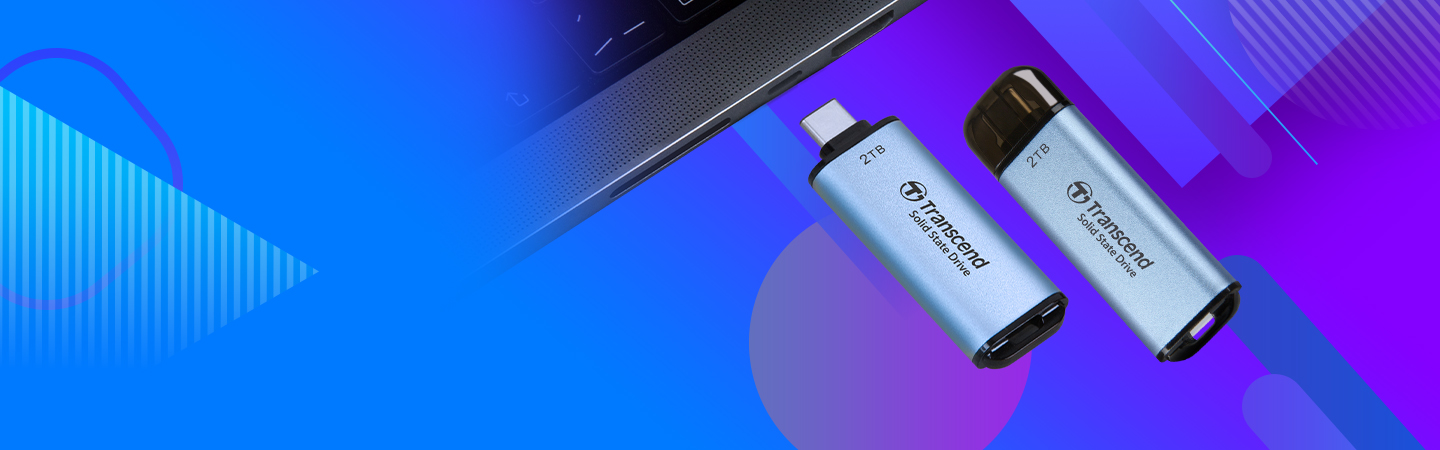 Памет SSD 2TB Transcend ESD300 (TS2TESD300C), USB Type-C, скорост на четене до 1050MB/s, скорост на запис до 950MB/s - характеристика 1