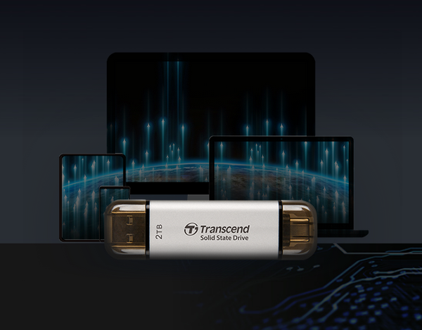 Памет SSD 512GB Transcend ESD310 (TS512GESD310P), USB-A + USB-C, скорост на четене до 1050MB/s, скорост на запис до 950MB/s - характеристика 5