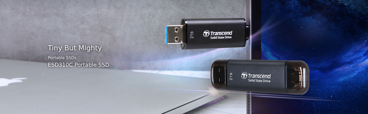 Памет SSD 1TB Transcend ESD310 (TS1TESD310C), USB-A + USB-C, скорост на четене до 1050MB/s, скорост на запис до 950MB/s - характеристика 1