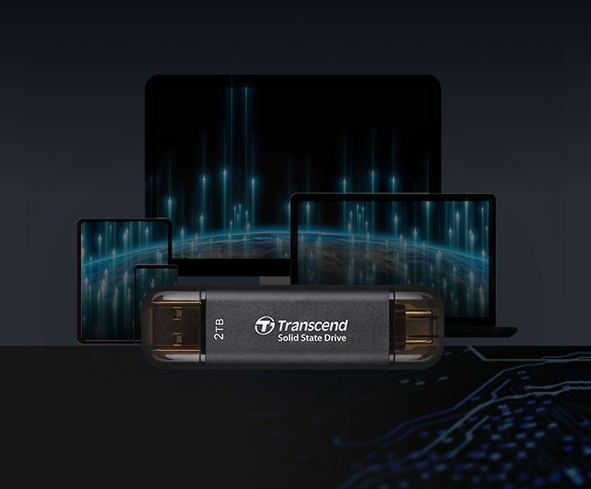 Памет SSD 1TB Transcend ESD310 (TS1TESD310C), USB-A + USB-C, скорост на четене до 1050MB/s, скорост на запис до 950MB/s - характеристика 3