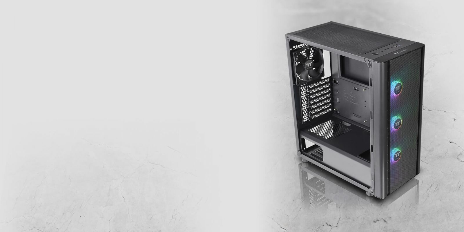 Кутия Thermaltake V250 TG Air ARGB, ATX/Micro-ATX/Mini-ITX, 1x USB 3.0, 2x USB 2.0, прозорец, 4x вентилатора, черна, без захранване - характеристика 3