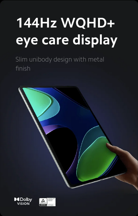 Таблет Xiaomi Pad 6 (VHU4362EU)(сив), 11" (27.94cm) WQHD+ IPS 144Hz дисплей, осемядрен Snapdragon 870 3.2GHz, 6GB RAM, 128GB Flash памет, 13 + 8 Mpix камери, Android, 490g - характеристика 2