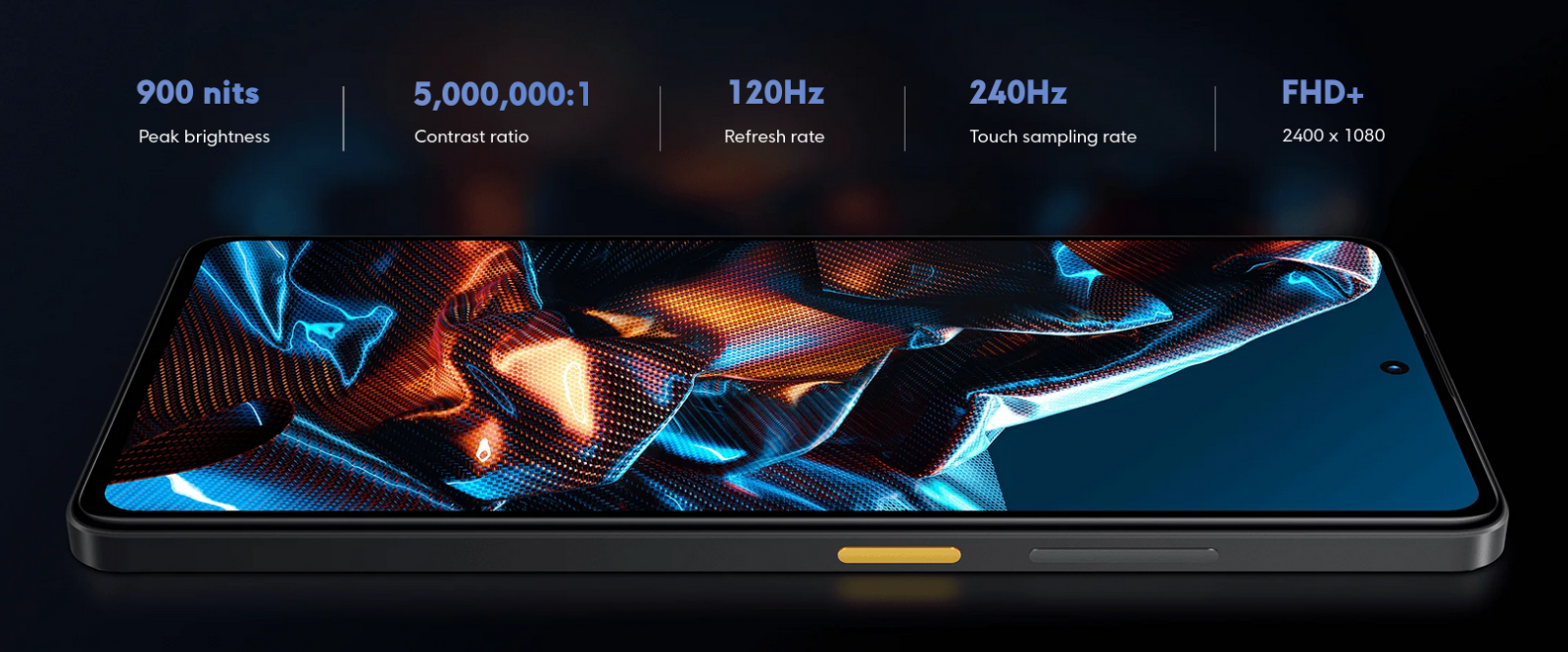Смартфон POCO X5 Pro 5G (жълт), поддържа 2 SIM карти, 6.67" (16.94cm) AMOLED 120Hz дисплей, осемядрен Snapdragon 778G 1x 2.4 GHz + 3x 2.2 GHz + 4x 1.9 GHz, 8GB RAM, 256GB Flash памет, 108 + 8 + 2 + 16 Mpix камера, Android, 181g - характеристика 7