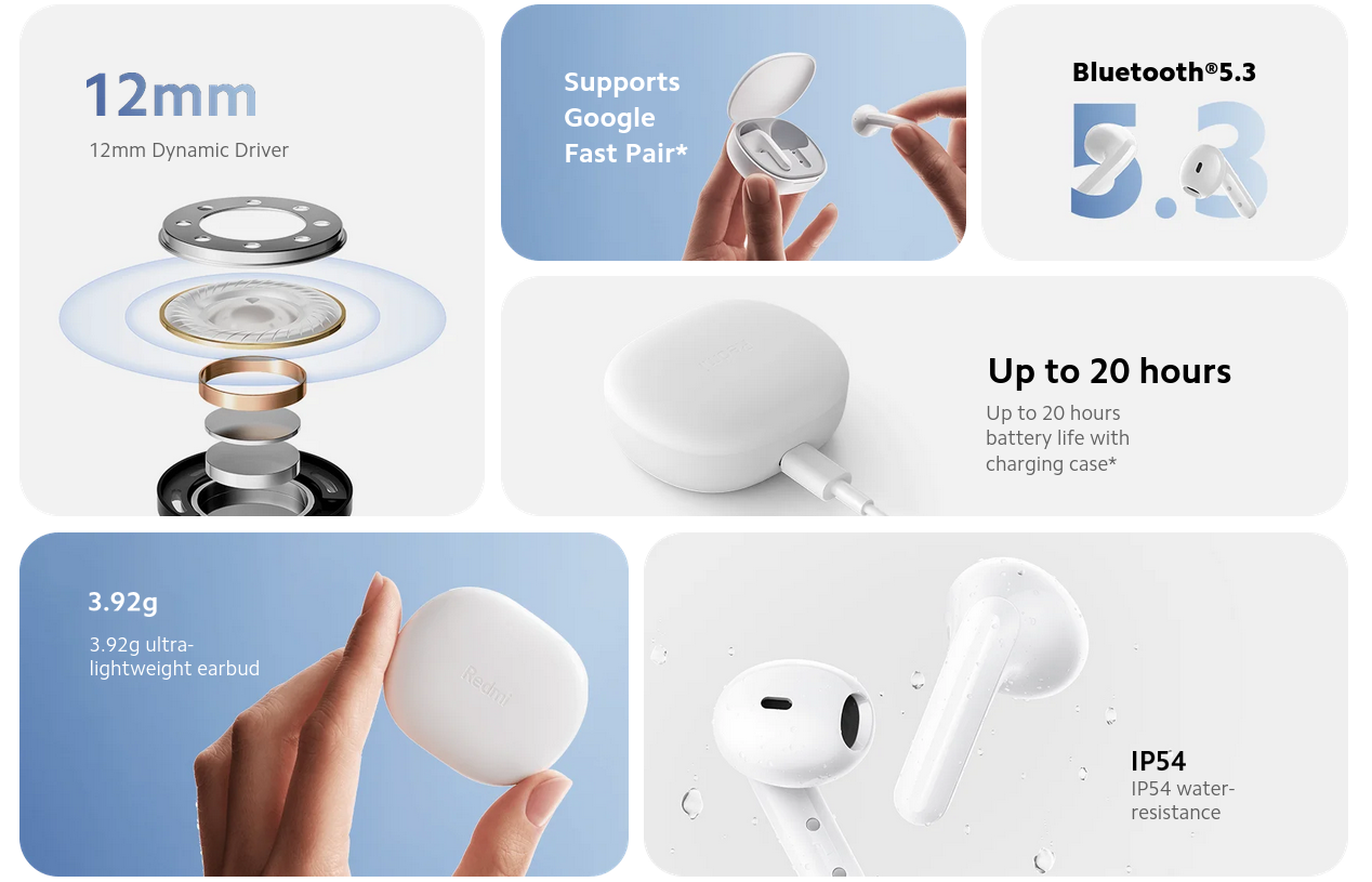 Слушалки Xiaomi Redmi Buds 4 Lite, Bluetooth, до 20 часа време на работа с кутията, IP54 водоустойчиви, черни - характеристика 1 | Слушалки Слушалки Xiaomi Redmi Buds 4 Lite, Bluetooth, до 20 часа време на работа с кутията, IP54 водоустойчиви, черни - характеристика 1