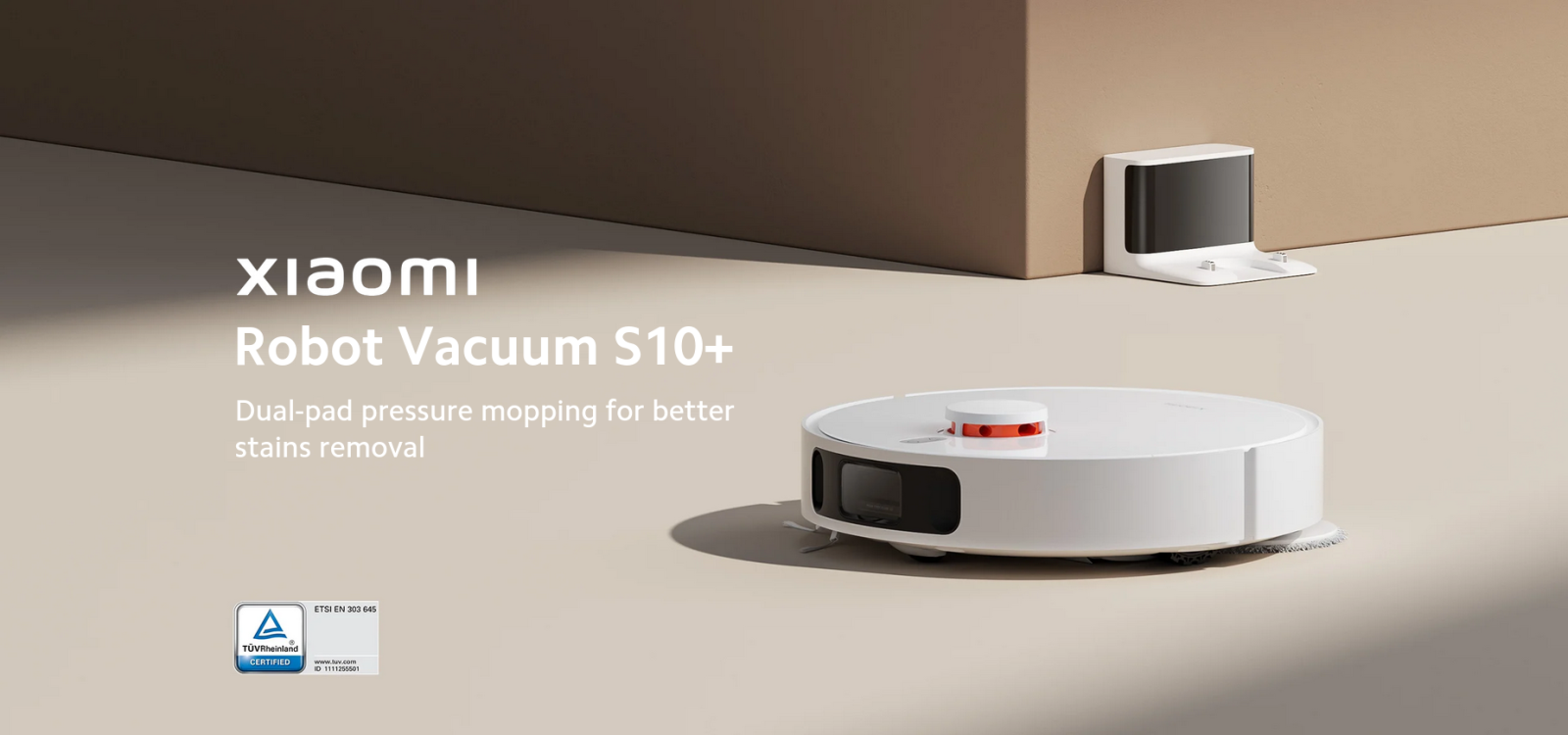 Прахосмукачка Xiaomi Robot Vacuum S10+, робот, безжична, 55W, 450ml капацитет на резервоара, до 2 часа време на работа, drop сензор, LDS лазерен сензор, IMU сензор, АI рaзпoзнaвaнe нa пpeпятcтвия, бяла - характеристика 1