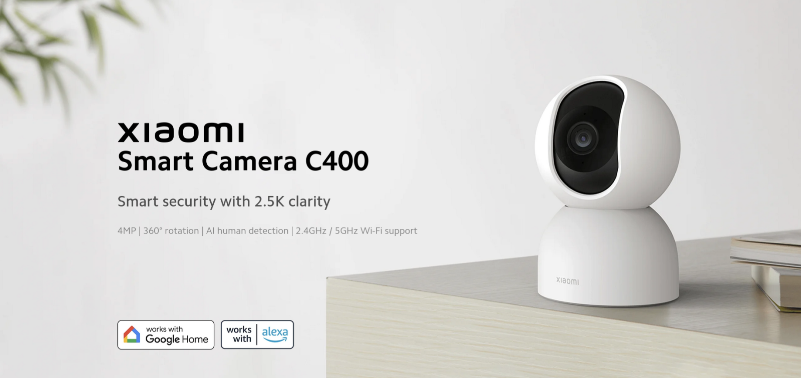 IP камера Xiaomi C400, за дома, 4 Mpix (2560 x 1440), H.265, IR, безжична, microSD до 256GB, Wi-Fi, AI засичане на движение - характеристика 1