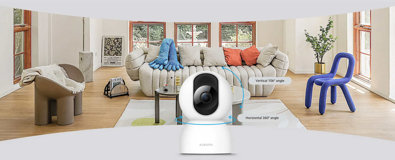 IP камера Xiaomi C400, за дома, 4 Mpix (2560 x 1440), H.265, IR, безжична, microSD до 256GB, Wi-Fi, AI засичане на движение - характеристика 5