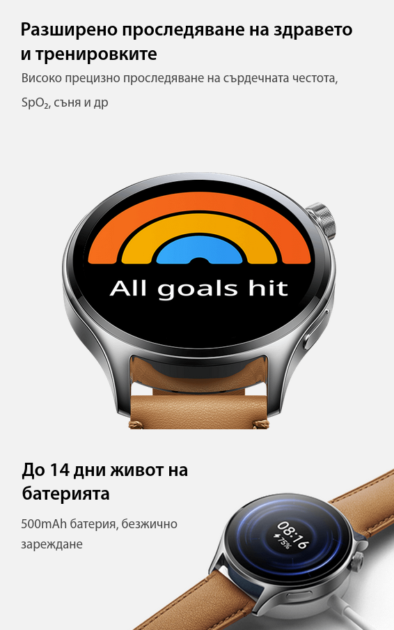Смарт часовник Xiaomi Watch S1 Pro, 1.47" (3.73cm), AMOLED дисплей, Bluetooth, до 14 дни време на работа, следене на съня, сърдечен ритъм, 5АТМ водоустойчив, сребрист - характеристика 7