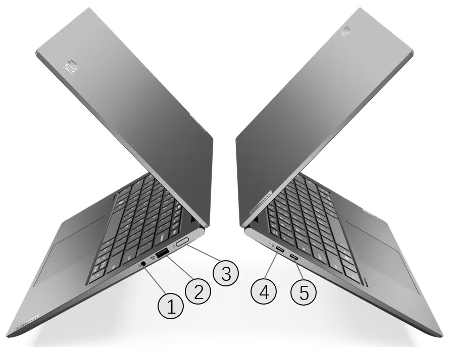 Лаптоп Lenovo Yoga Slim 7 Pro 14ARH7 (82UU002MBM)(сив), осемядрен AMD Ryzen 7 6800HS 3.2/4.7GHz, 14" (35.56cm) 2.8K Anti-Glare дисплей, 16GB LPDDR5, 1TB SSD NVMe, 1x USB-C, 1x USB4, Free DOS, 1.34kg - характеристика 5