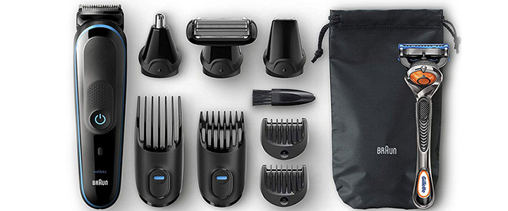 Тример Braun MGK5080 с подарък Gillette Fusion ProGlide, безжичен, до 100 мин. работа, водоустойчив, 4x гребена - характеристика 1
