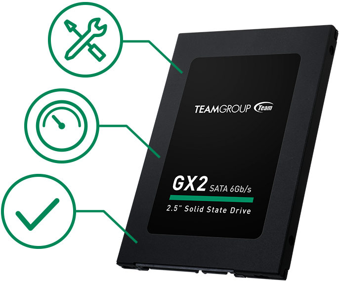 Памет SSD 128GB Team Group GX2, SATA3 6Gb/s, 2.5"(6.35 cm), скорост на четене 500MB/s, скорост на запис 320MB/s - характеристика 3