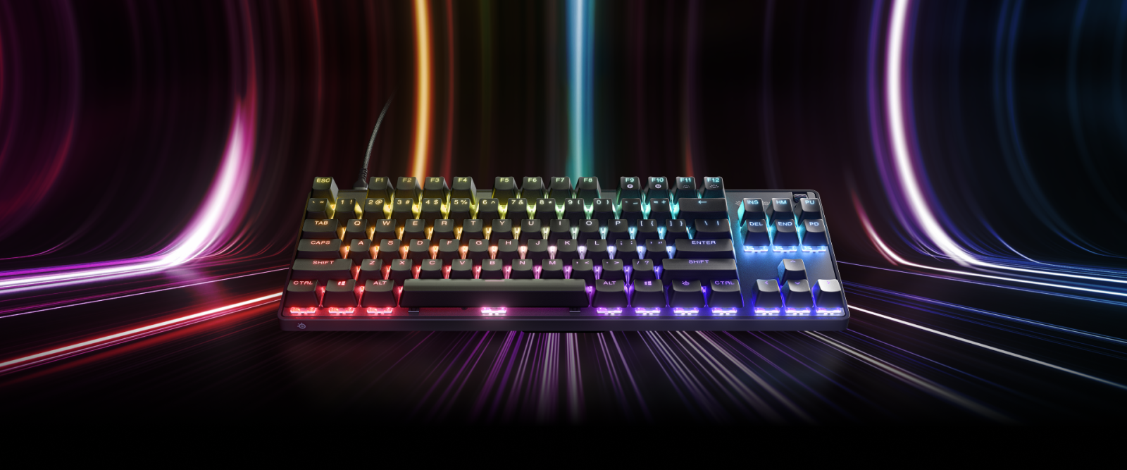 Клавиатура SteelSeries Apex 9 TKL UK, геймърска, механична, RGB подсветка, черна, USB - характеристика 1