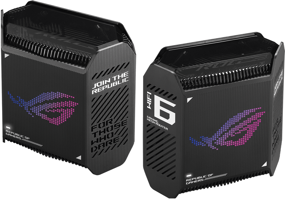 Мрежеста система Asus ROG Rapture GT6 (90IG07F0-MU9A30), 10000Mbps, 2.4GHz (574 Mbps)/5GHz (4804 Mbps)/5GHz (4804 Mbps), Wireless AX, 1x WAN 2.5 Gigabits, 3x LAN Gigabits, 9 вътрешни антени, 1 бр. - характеристика 2