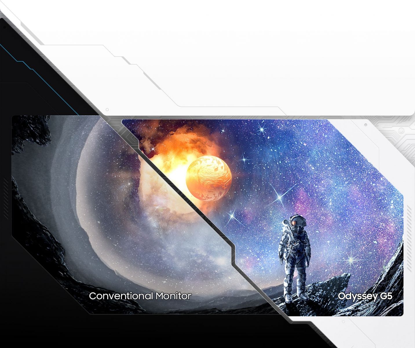 Монитор Samsung Odyssey G5 LS-27AG500 (2021), 27" (68.58 cm) IPS панел, 165Hz, QHD, 1ms, 350cd/m2, DisplayPort, HDMI - характеристика 3