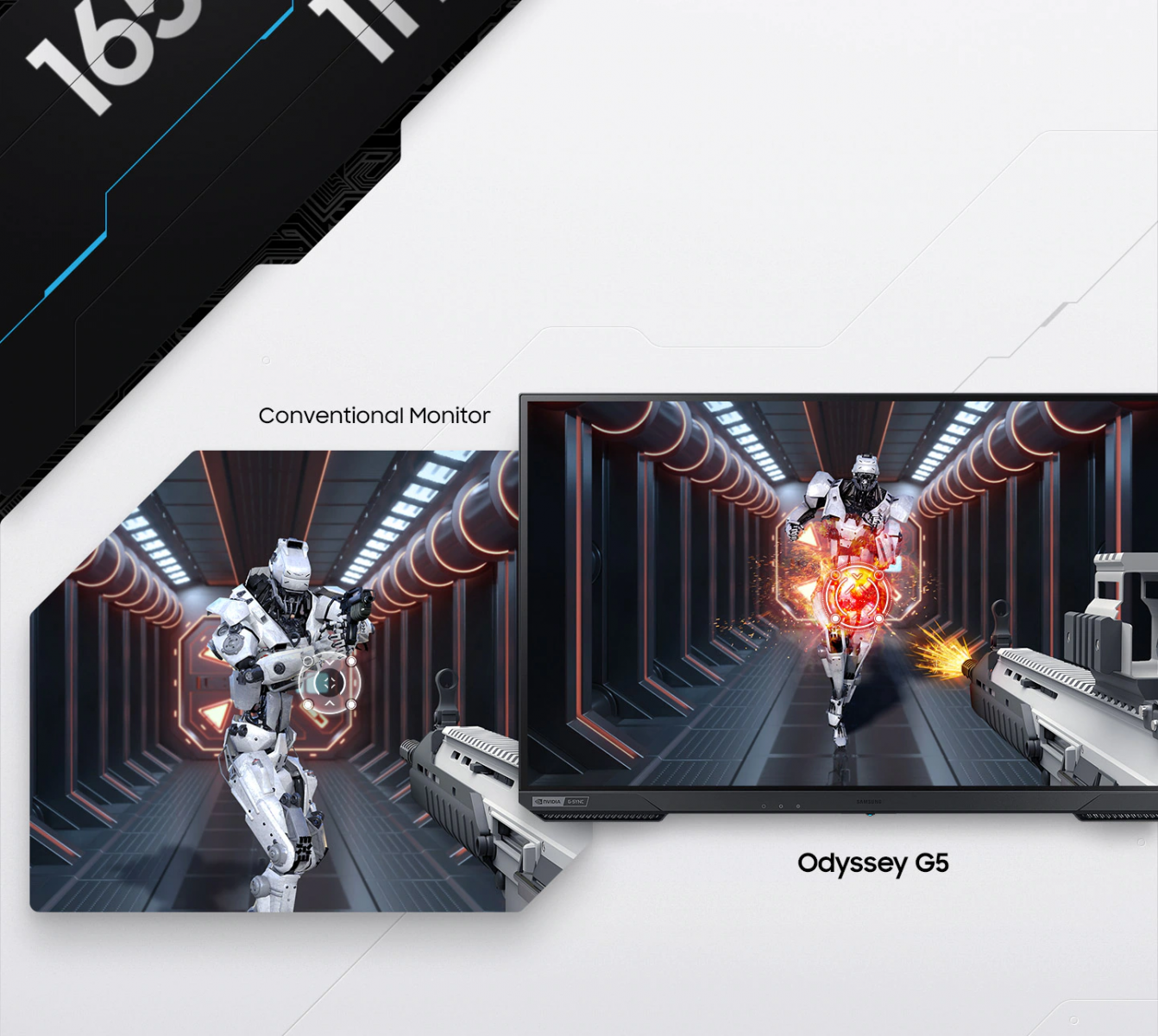 Монитор Samsung Odyssey G5 LS-27AG500 (2021), 27" (68.58 cm) IPS панел, 165Hz, QHD, 1ms, 350cd/m2, DisplayPort, HDMI - характеристика 5