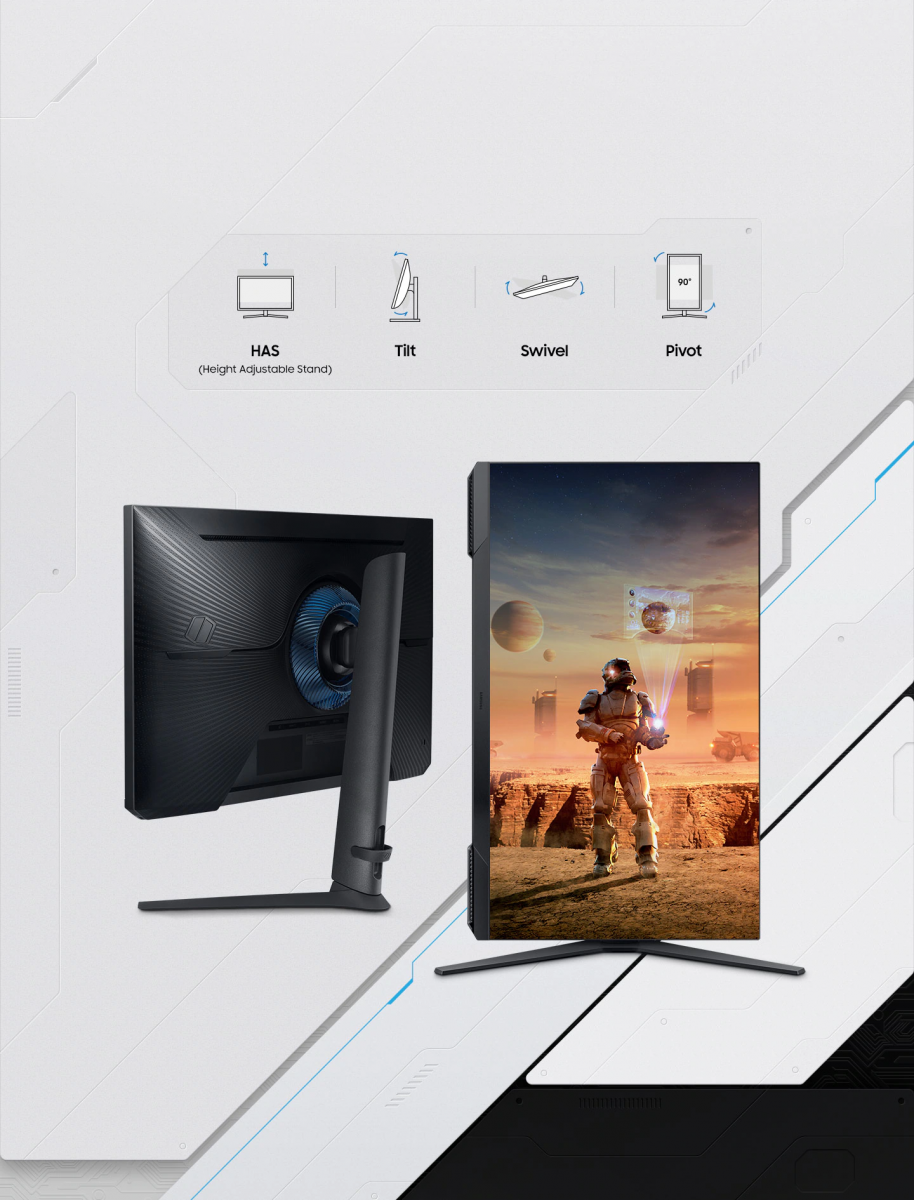 Монитор Samsung Odyssey G3 LS-27AG300 (2021) (LS27AG300NUXEN), 27" (68.58 cm) VA панел, 144Hz, Full HD, 1ms, 250cd/m2, DisplayPort, HDMI - характеристика 5